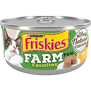 Friskies Farm Favorites Chicken & Carrots Pate Wet Cat Food, 5.5-oz can, case of 24