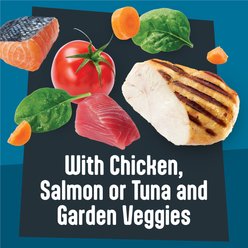 Friskies FavoritesWet Cat Food Bundle: Fully Load’d Chicken, Salmon, & Tuna Variety Pack, 5.5-oz can, 12 count + Meaty Bits with Ocean Fish & Chicken Dinner Chunks in Gravy Variety Pack, 13.5-oz can, 12 count slide 2 of 9