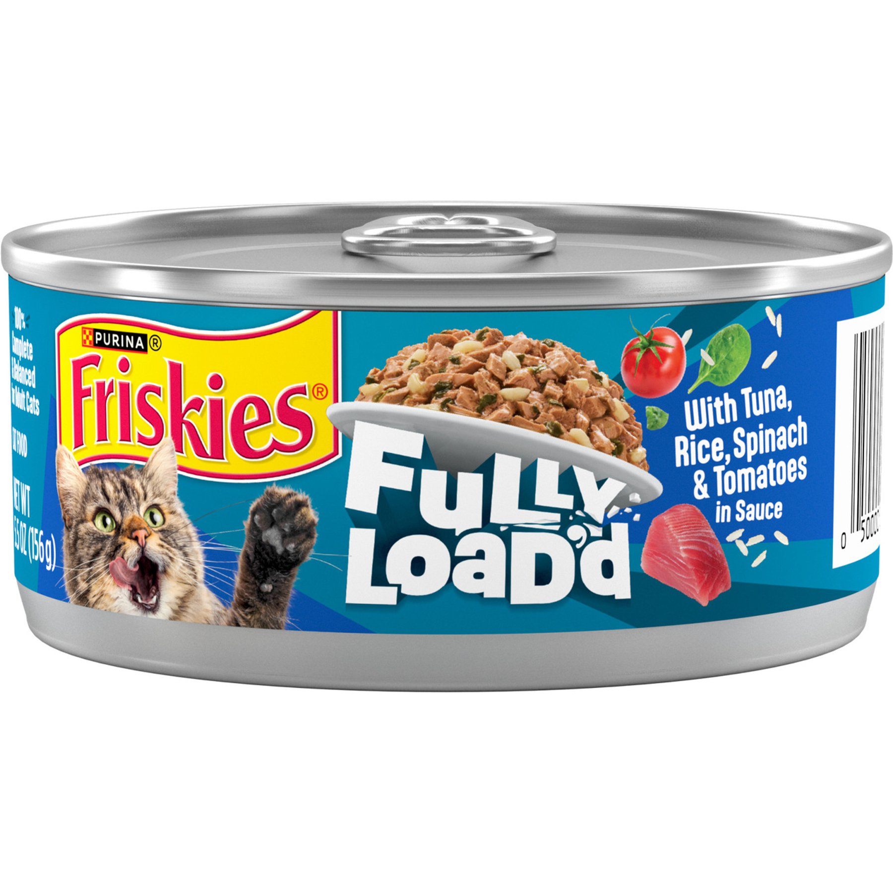 Friskies Fully Load’d Tuna, Rice, Spinach & Tomatoes Wet Cat Food, 5.5-oz. can, 24 count