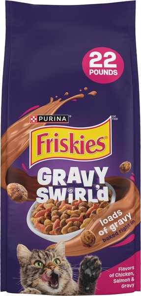 Friskies Gravy Swirlers Chicken & Salmon Flavor Dry Cat Food