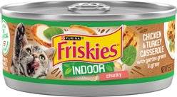 Friskies Indoor Chunky Chicken & Turkey Casserole Canned Cat Food, 5.5-oz, case of 24