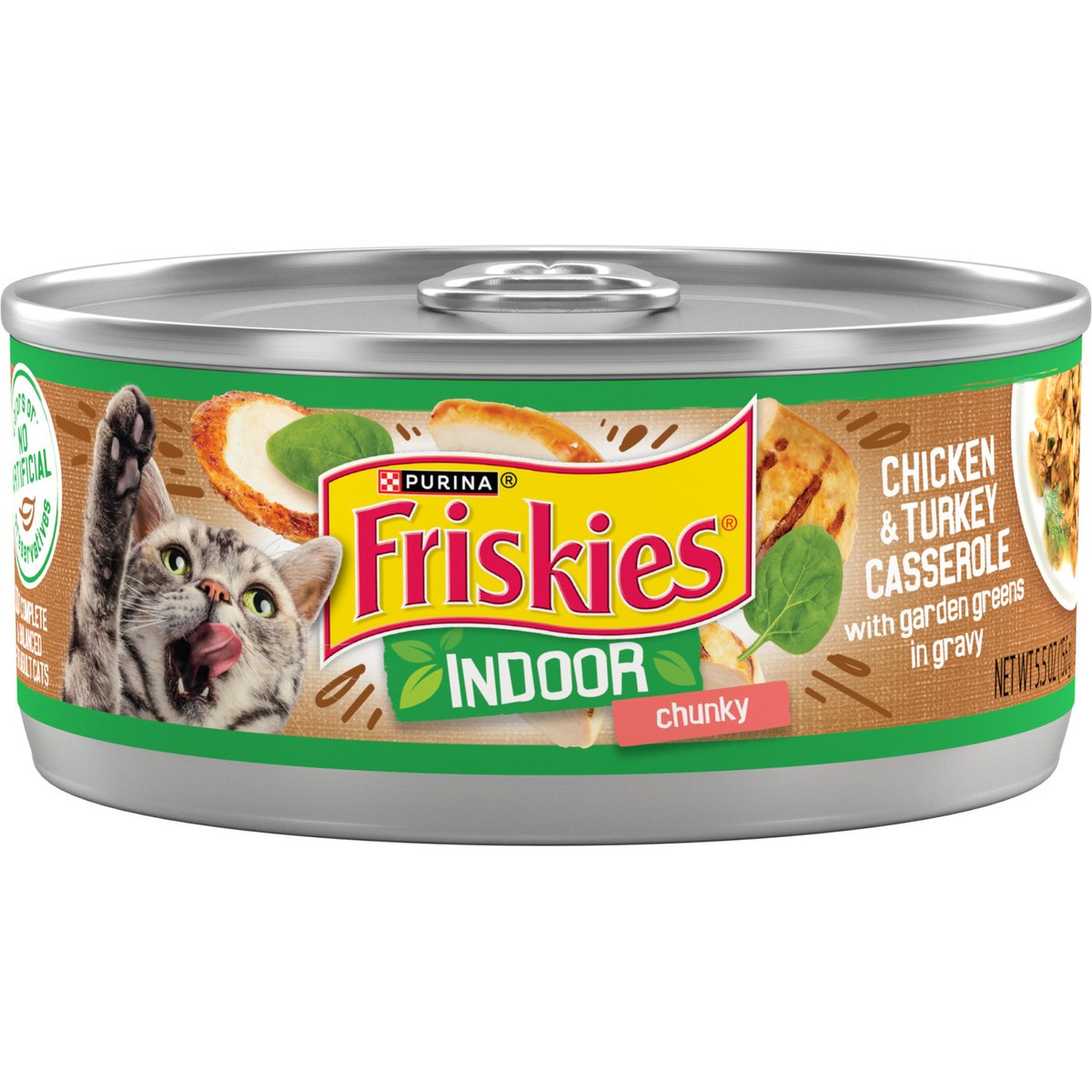 Friskies Indoor Chicken & Turkey Casserole Cat Food, 5.5-oz, 24 ct