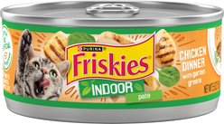 Friskies Indoor Classic Pate Chicken Dinner Canned Cat Food, 5.5-oz can, case of 4