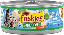 Friskies Indoor Flaked Ocean Whitefish Dinner Canned Cat Food, 5.5-oz, case of 24