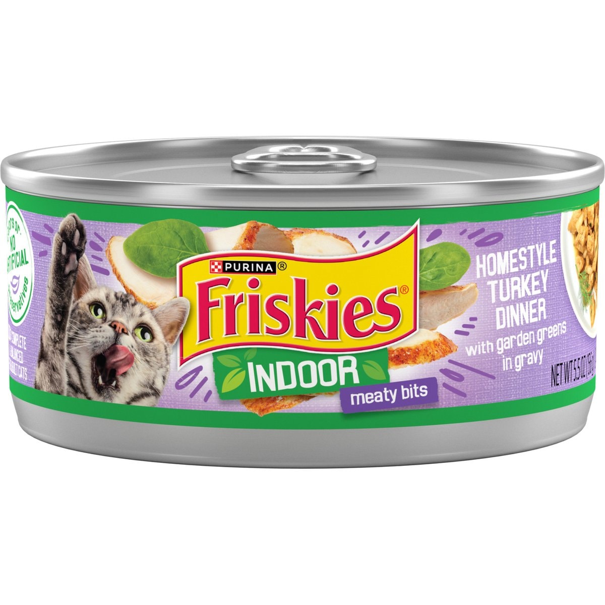 Friskies Indoor Homestyle Turkey Canned Cat Food, 5.5-oz, case of 24