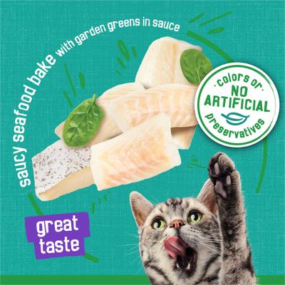 Show full view: Friskies Indoor Saucy Seafood Bake Canned Cat Food, 5.5-oz, case of 24 slide 4 of 9