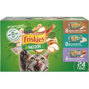 Friskies Indoor Variety Pack Canned Cat Food, 5.5-oz, case of 24