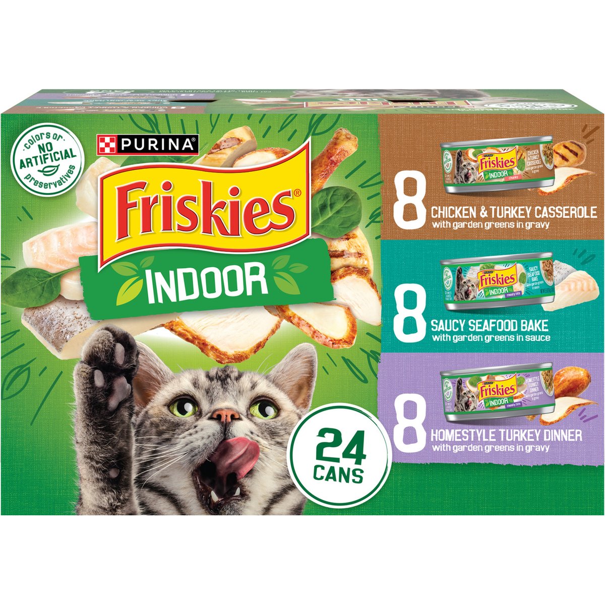 Friskies Indoor Variety Pack Canned Cat Food, 5.5-oz, case of 24