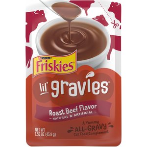 Friskies Lil' Gravies Roast Beef Flavor Cat Food Complement, 1.55-oz pouch, case of 16