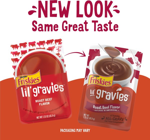 Friskies Lil' Gravies Roast Beef Flavor Cat Food Complement