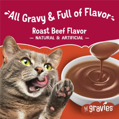Show full view: Friskies Lil' Gravies Roast Beef Flavor Cat Food Complement, 1.55-oz pouch, case of 16 slide 5 of 11