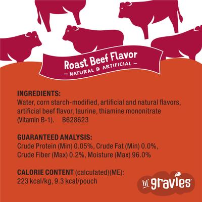 Show full view: Friskies Lil' Gravies Roast Beef Flavor Cat Food Complement, 1.55-oz pouch, case of 16 slide 8 of 11