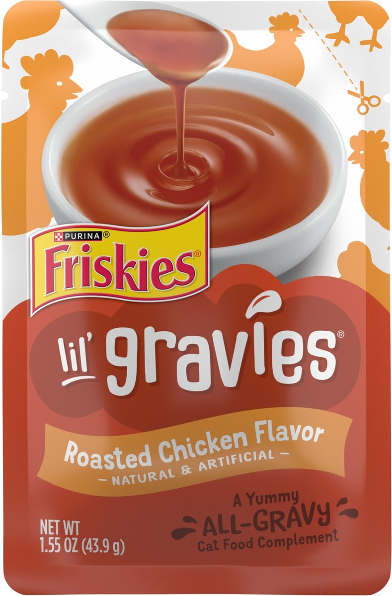 Friskies Lil' Gravies Roasted Chicken Flavor Cat Food Complement