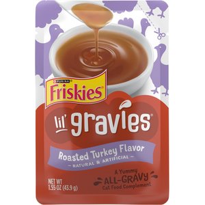 Friskies Lil' Gravies Roasted Turkey Flavor Cat Food Complement, 1.55-oz pouch, case of 16