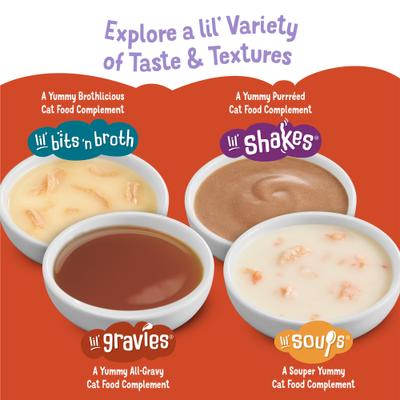 Show full view: Friskies Lil' Gravies Roasted Turkey Flavor Cat Food Complement, 1.55-oz pouch, case of 16 slide 7 of 9