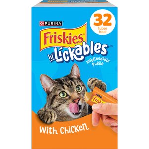 Friskies lil' Lickables Chicken Lickable Cat Treats, 0.5-oz tube, 32 count