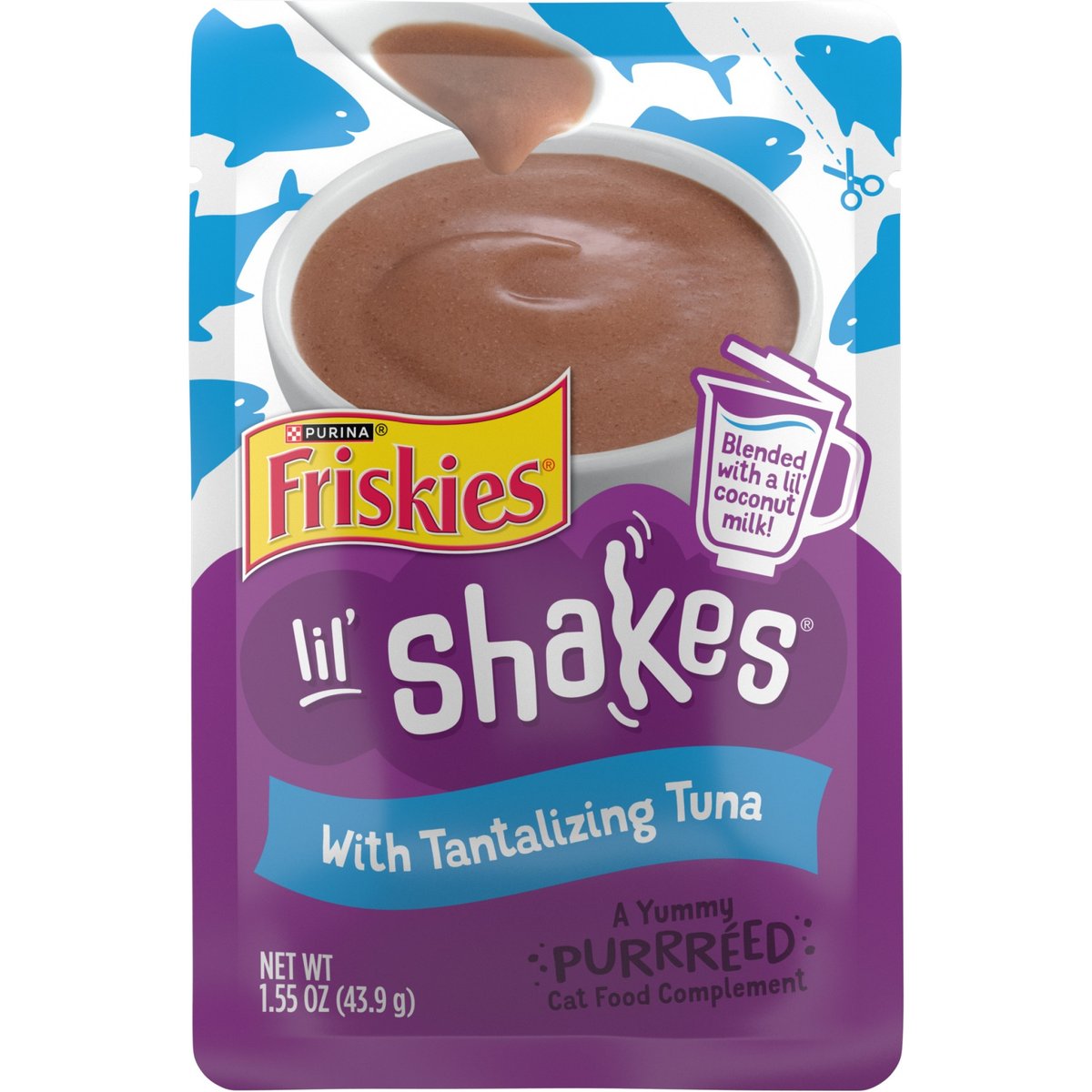 Friskies Lil' Shakes Tantalizing Tuna Cat Food, 1.55-oz pouch, case of 16