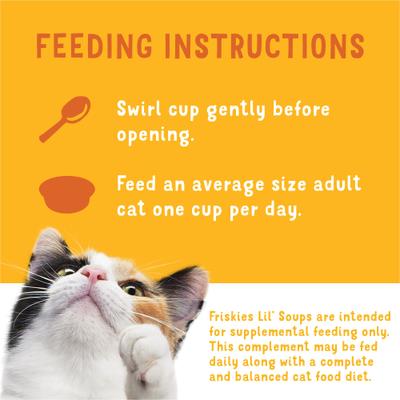 Show full view: Friskies Lil' Soups Salmon, Tuna, & Shrimp Variety Pack Grain-Free Bits in Broth Wet Lickable Cat Food Topper, 1.2-oz tray, case of 30 slide 9 of 11