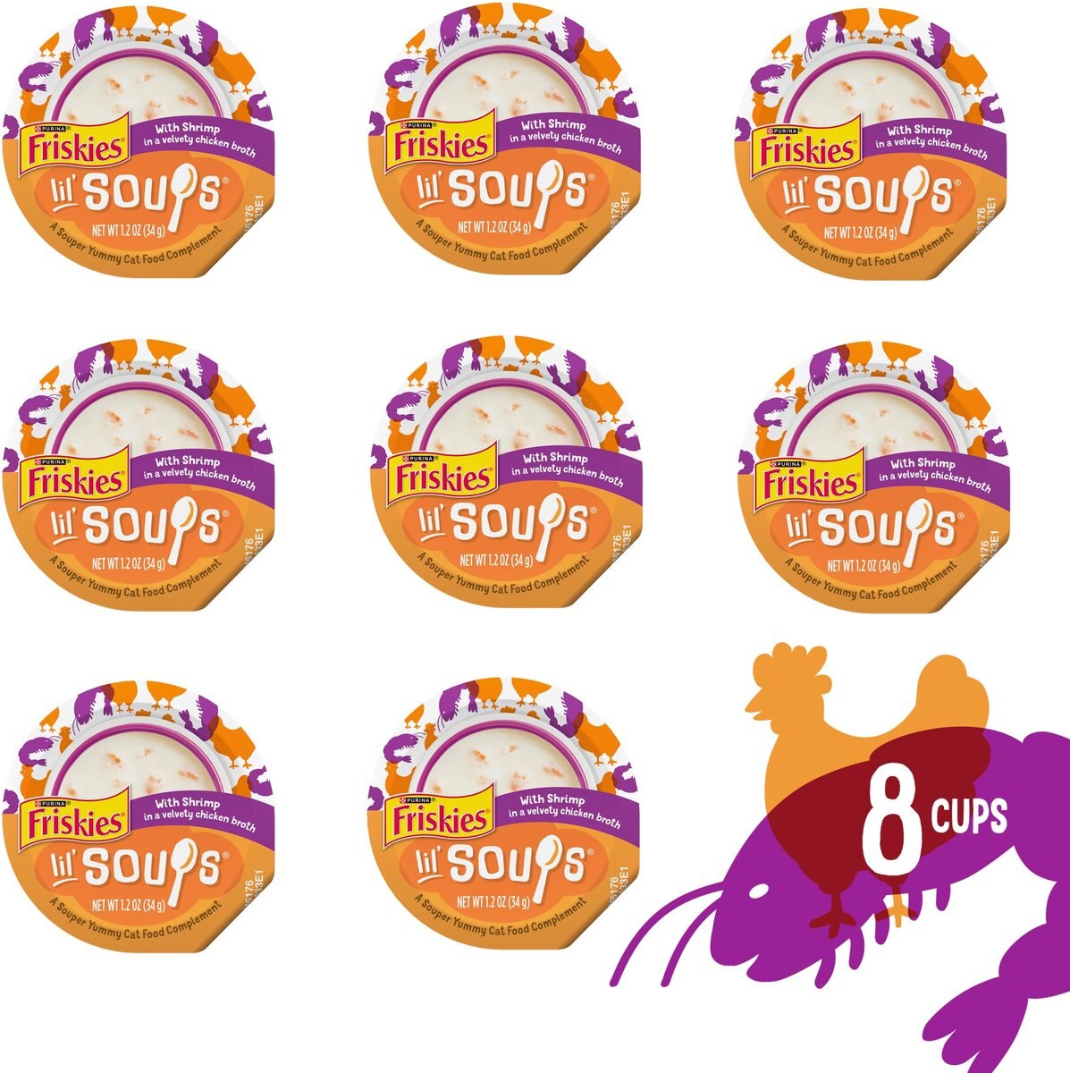 Friskies Lil' Soups with Chicken & Butternut Squash in a Velvety Broth Lickable Cat Treats