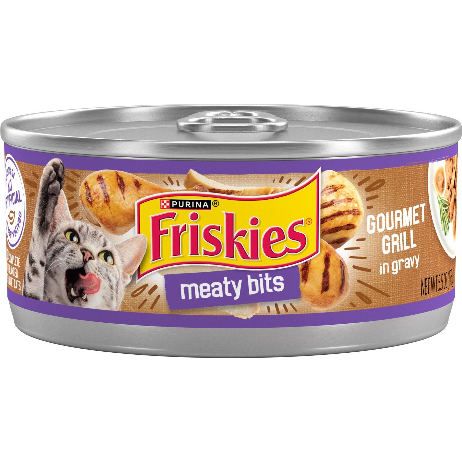 Friskies Meaty Bits Gourmet Grill Canned Cat Food, 5.5-oz, case of 24