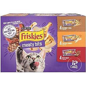 Friskies Meaty Bits Variety Pack Canned Cat Food, 5.5-oz, case of 12