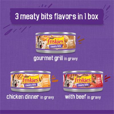Show full view: Friskies Meaty Bits Variety Pack Canned Cat Food, 5.5-oz, case of 24 slide 4 of 12