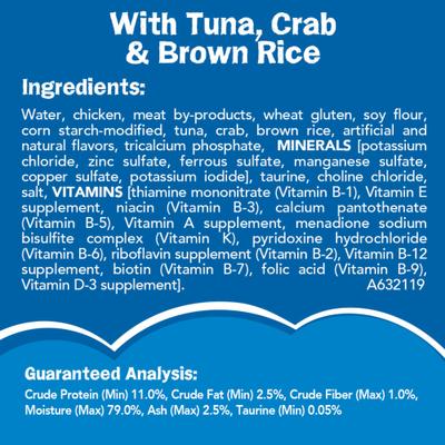 Show full view: Friskies Ocean Favorites Meaty Bits Tuna, Crab & Brown Rice Natural Wet Cat Food, 5.5-oz can, case of 24 slide 5 of 11