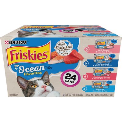 Friskies Friskies Ocean Favorites Variety Pack Salmon & Tuna Natural Wet Cat Food, 5.5-oz can, case of 24