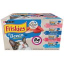 Friskies Ocean Favorites Variety Pack Salmon & Tuna Natural Wet Cat Food, 5.5-oz can, case of 24