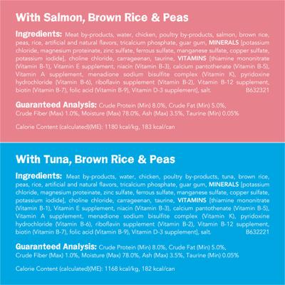 Show full view: Friskies Ocean Favorites Variety Pack Salmon & Tuna Natural Wet Cat Food, 5.5-oz can, case of 24 slide 4 of 11