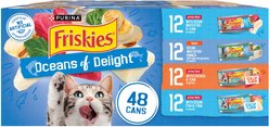 Friskies Oceans of Delight Variety Pack Canned Cat Food, 5.5-oz can, case of 48