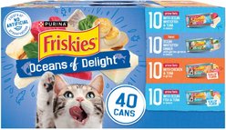 Friskies Oceans of Delight Variety Pack Canned Cat Food, 5.5-oz, case of 40