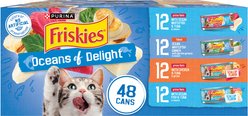 Friskies Oceans of Delight Variety Pack Canned Cat Food, 5.5-oz can, case of 48