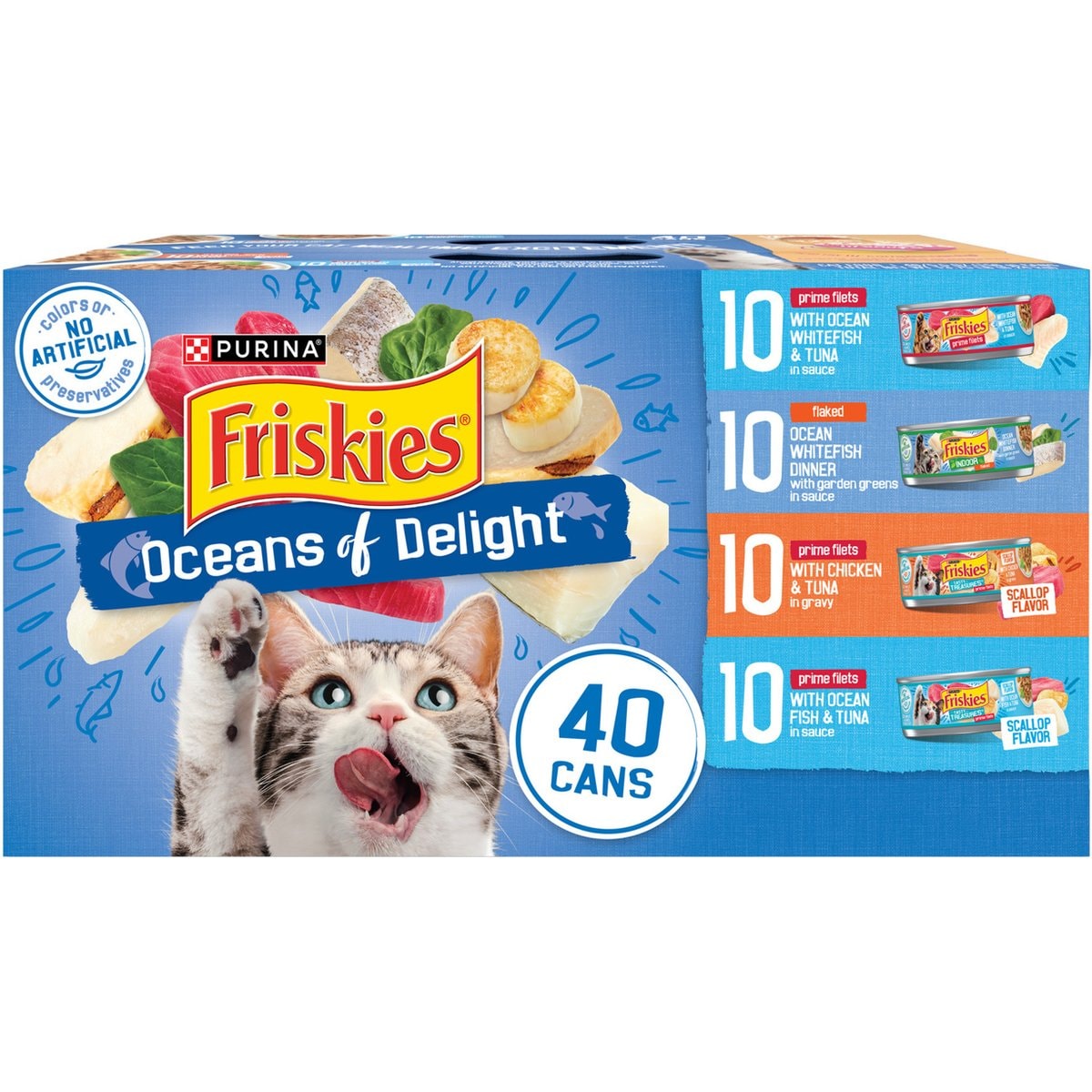 Friskies Oceans of Delight Variety Pack Canned Cat Food, 5.5-oz can, bundle of 80