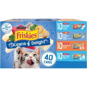 Friskies Oceans of Delight Variety Pack Canned Cat Food, 5.5-oz, case of 40