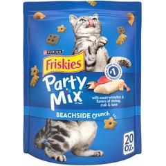 Friskies Party Mix Beachside Crunch Ocean Whitefish & Seafood Flavor Crunchy Cat Treats, 20-oz bag