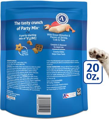 Show full view: Friskies Party Mix Beachside Crunch Ocean Whitefish & Seafood Flavor Crunchy Cat Treats, 20-oz bag slide 3 of 11