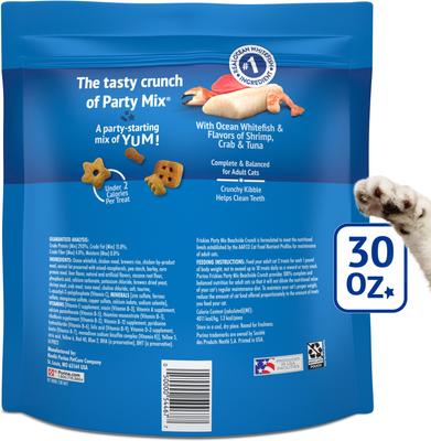 Show full view: Friskies Party Mix Beachside Crunch Ocean Whitefish & Seafood Flavor Crunchy Cat Treats, 30-oz bag slide 3 of 11