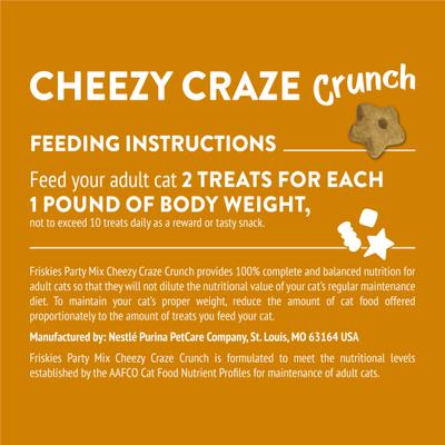 Show full view: Friskies Party Mix Cheezy Craze Crunch Flavor Crunchy Cat Treats, 2.1-oz bag slide 9 of 12