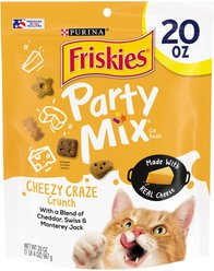 Friskies Party Mix Cheezy Craze Crunch Flavor Crunchy Cat Treats, 20-oz pouch