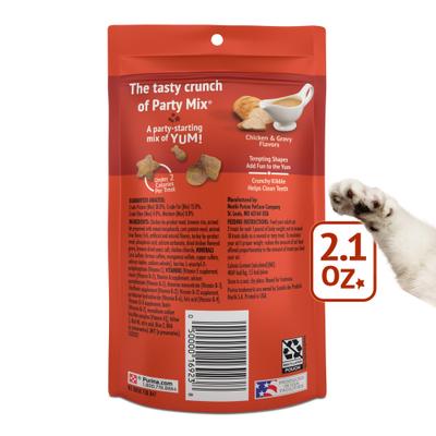 Show full view: Friskies Party Mix Gravy-licious Chicken & Gravy Flavors Crunchy Cat Treats, 2.1-oz bag slide 3 of 13