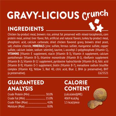 Show full view: Friskies Party Mix Gravy-licious Chicken & Gravy Flavors Crunchy Cat Treats, 6-oz bag slide 6 of 13