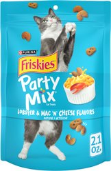 Friskies Party Mix Lobster & Mac 'N' Cheese Flavors Crunchy Cat Treats, 2.1-oz bag