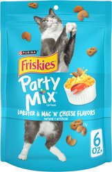 Friskies Party Mix Lobster & Mac 'N' Cheese Flavors Crunchy Cat Treats, 6-oz bag