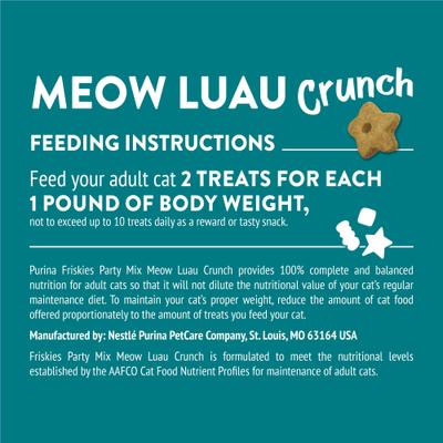 Show full view: Friskies Party Mix Meow Luau Crunch Flavor Crunchy Cat Treats, 2.1-oz bag slide 9 of 12
