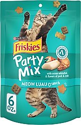 Friskies Party Mix Meow Luau Crunch Flavor Crunchy Cat Treats, 6-oz bag