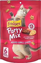 Friskies Party Mix Mixed Grill Crunch Flavor Crunchy Cat Treats, 6-oz bag
