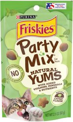 Friskies Party Mix Natural Yums Catnip Flavor Crunchy Cat Treats, 2.1-oz pouch
