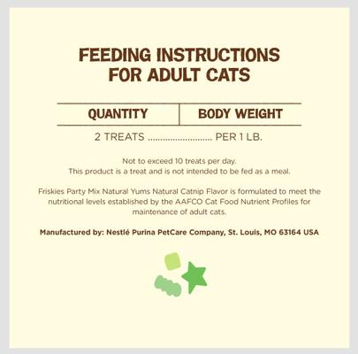 Show full view: Friskies Party Mix Natural Yums Catnip Flavor Crunchy Cat Treats, 2.1-oz pouch slide 9 of 11