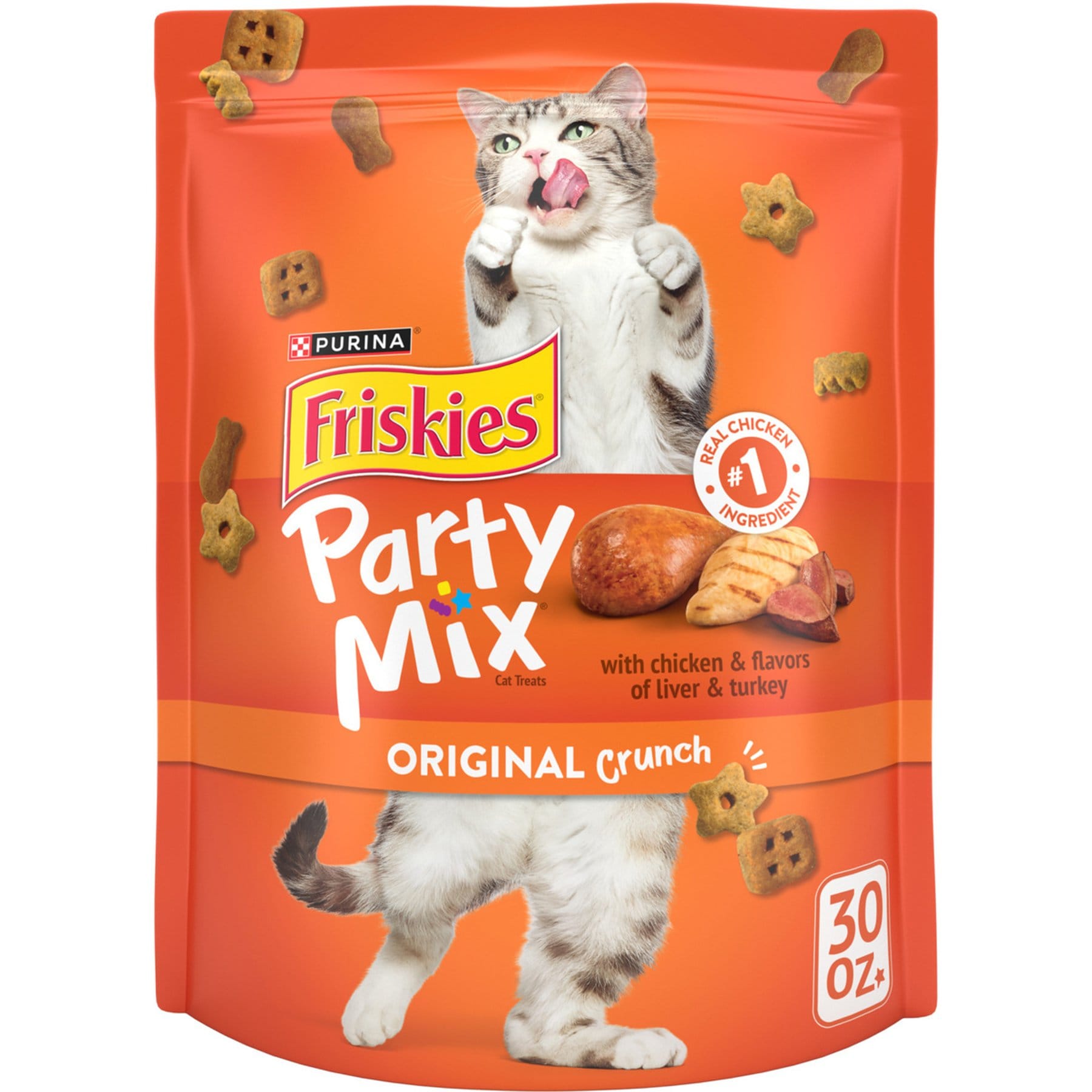 Friskies Party Mix Original Crunch Flavor Crunchy Cat Treats, 30-oz bag